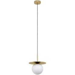 EGLO Arenales 1 Light 11 Inch Brushed Brass Pendant Ceiling Light