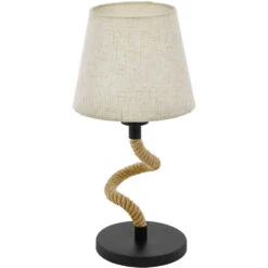 EGLO Rampside 16 Inch Black/Brown Table Lamp Portable Light