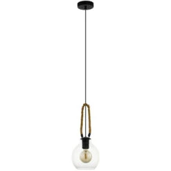 EGLO Roding 1 Light 7 Inch Structured Black Pendant Ceiling Light