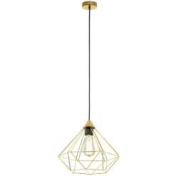 EGLO Tarbes 1 Light 13 Inch Brushed Brass Pendant Ceiling Light