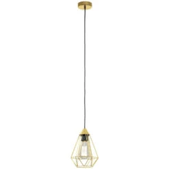 EGLO Tarbes 1 Light 7 Inch Brushed Brass Pendant Ceiling Light