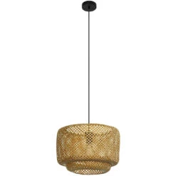 EGLO Hettonle 1 Light 16.5 Inch Natural Pendant Ceiling Light