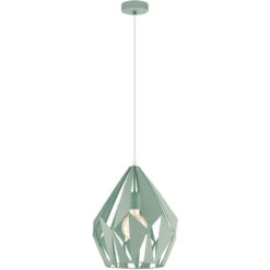 EGLO Carlton-P 1 Light 12 Inch Pastel Green Pendant Ceiling Light
