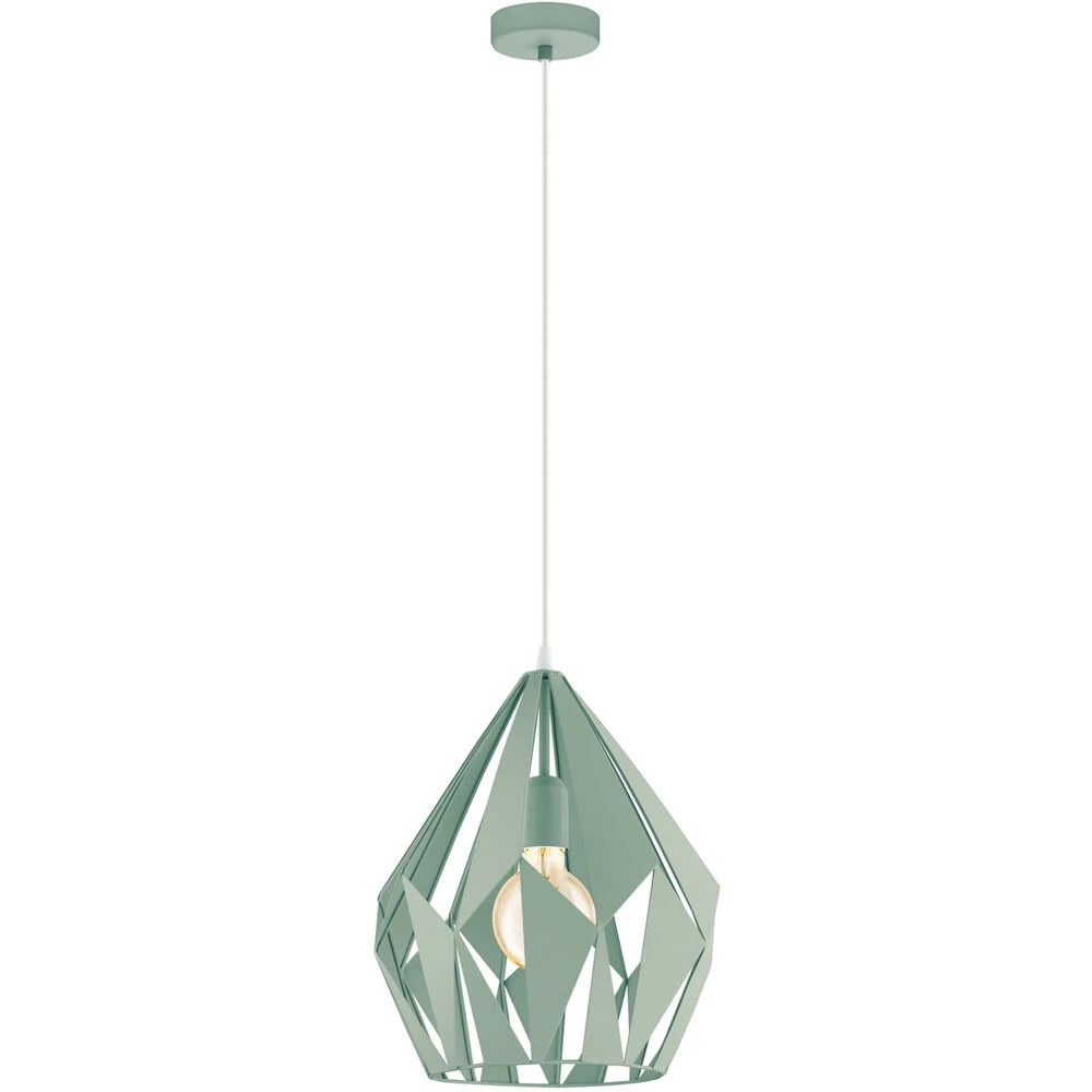 EGLO Carlton-P 1 Light 12 Inch Pastel Green Pendant Ceiling Light 1 EGLO Carlton-P 1 Light 12 Inch Pastel Green Pendant Ceiling Light