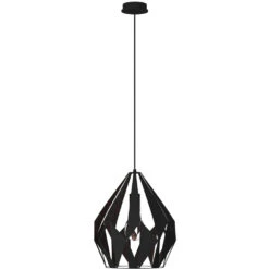 EGLO Carlton 1 1 Light 12 Inch Black And Copper Pendant Ceiling Light -EGLO Store 49254a 02