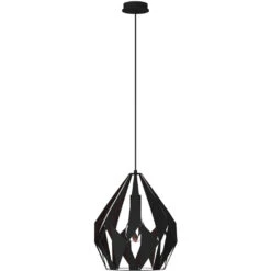 EGLO Carlton 1 1 Light 12 Inch Black And Copper Pendant Ceiling Light -EGLO Store 49254a 03