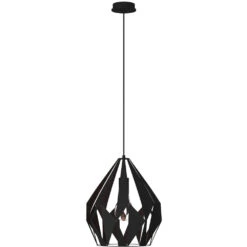 EGLO Carlton 1 1 Light 12 Inch Black And Copper Pendant Ceiling Light -EGLO Store 49254a 05