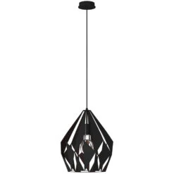 EGLO Carlton 1 1 Light 12 Inch Black And Copper Pendant Ceiling Light -EGLO Store 49254a 06