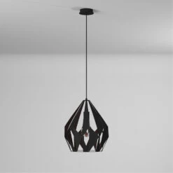 EGLO Carlton 1 1 Light 12 Inch Black And Copper Pendant Ceiling Light -EGLO Store 49254a bb 02