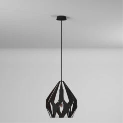 EGLO Carlton 1 1 Light 12 Inch Black And Copper Pendant Ceiling Light -EGLO Store 49254a bb 04