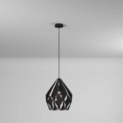 EGLO Carlton 1 1 Light 12 Inch Black And Copper Pendant Ceiling Light -EGLO Store 49254a bb 05