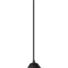 EGLO Carlton 1 1 Light 12 Inch Black And Silver Pendant Ceiling Light
