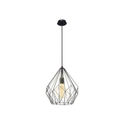 EGLO Carlton 1 Light 12 Inch Black Pendant Ceiling Light