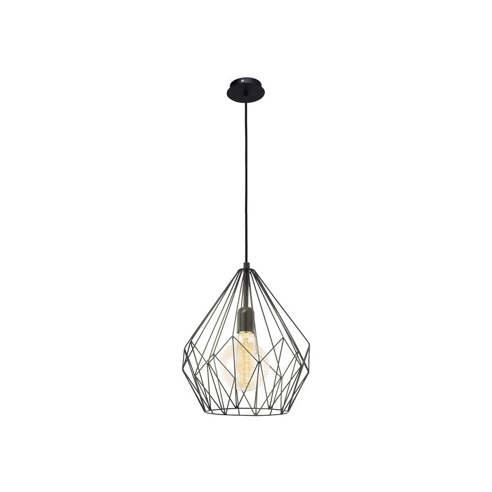 EGLO Carlton 1 Light 12 Inch Black Pendant Ceiling Light 1 EGLO Carlton 1 Light 12 Inch Black Pendant Ceiling Light