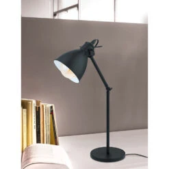 EGLO Priddy 17 Inch 40.00 Watt Black Desk Lamp Portable Light -EGLO Store 49469a app 02