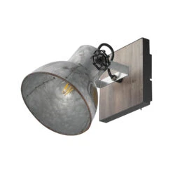 EGLO Barnstaple 1 Light 12 Inch Distressed Zinc And Black Wall Sconce Wall Light