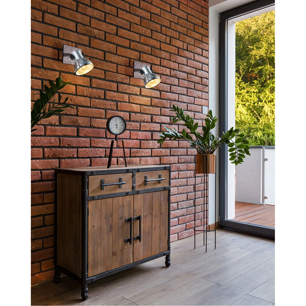 EGLO Barnstaple 1 Light 12 Inch Distressed Zinc And Black Wall Sconce Wall Light 4 EGLO Barnstaple 1 Light 12 Inch Distressed Zinc And Black Wall Sconce Wall Light - Image 4