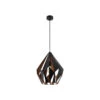 EGLO Carlton 1 1 Light 15 Inch Matte Black And Copper Pendant Ceiling Light
