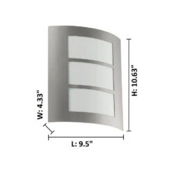 EGLO City 1 Light 10.63 Inch Stainless Steel Outdoor Wall Light -EGLO Store 88139a dia