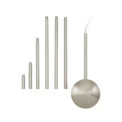 EGLO Accessories Satin Nickel Electrical Box Extension, 62 Inch Total (Various Extension Sizes)