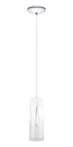 EGLO Rivato 1 Light 5 Inch White And Chrome Pendant Ceiling Light