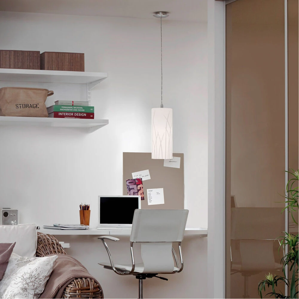 EGLO Rivato 1 Light 5 Inch White And Chrome Pendant Ceiling Light 2 EGLO Rivato 1 Light 5 Inch White And Chrome Pendant Ceiling Light - Image 2