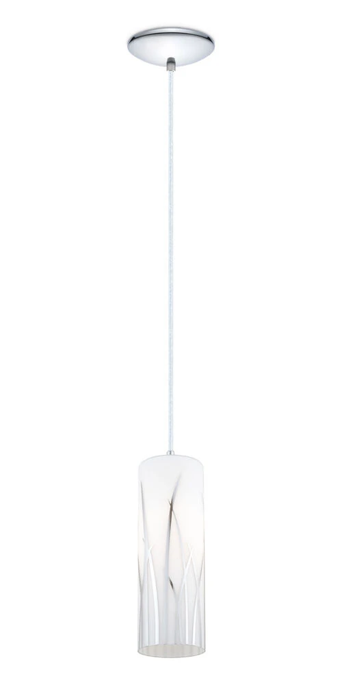 EGLO Rivato 1 Light 5 Inch White And Chrome Pendant Ceiling Light 1 EGLO Rivato 1 Light 5 Inch White And Chrome Pendant Ceiling Light