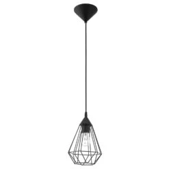 EGLO Tarbes 1 Light 7 Inch Matte Black Pendant Ceiling Light