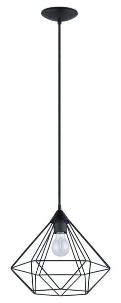 EGLO Tarbes 1 Light 13 Inch Matte Black Pendant Ceiling Light