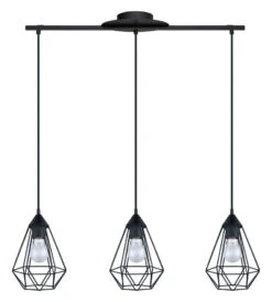 EGLO Tarbes 3 Light 31 Inch Matte Black Multi Light Pendant Ceiling Light
