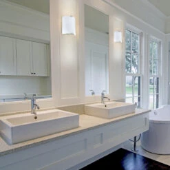 EGLO Grafik LED 11 Inch Silver ADA Wall Light, White Glass -EGLO Store 94598a app