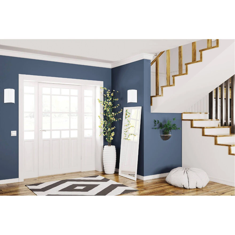 EGLO Grafik LED 7 Inch Silver ADA Wall Light, White Glass 4 EGLO Grafik LED 7 Inch Silver ADA Wall Light, White Glass - Image 4