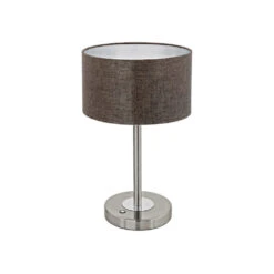 EGLO Romao II 18 Inch 12 Watt Satin Nickel And Chrome Table Lamp Portable Light