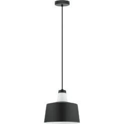 EGLO Tabanera 1 Light 10 Inch Black And White Pendant Ceiling Light