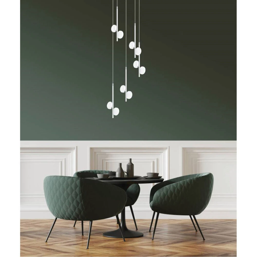 EGLO Olindra LED 15 Inch White And Chrome Cascade Pendant Ceiling Light 2 EGLO Olindra LED 15 Inch White And Chrome Cascade Pendant Ceiling Light - Image 2