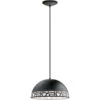 EGLO Savignano 1 Light 15 Inch Matte Black And White Pendant Ceiling Light