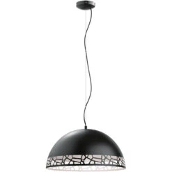 EGLO Savignano 1 Light 21 Inch Matte Black And White Pendant Ceiling Light