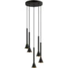 EGLO Cortaderas LED 15 Inch Matte Black Cascade Pendant Ceiling Light