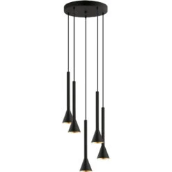 EGLO Cortaderas LED 15 Inch Matte Black Cascade Pendant Ceiling Light