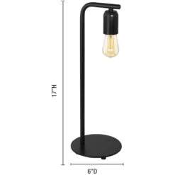 EGLO Adri 17 Inch 12.00 Watt Black Table Lamp Portable Light -EGLO Store 98065a dia