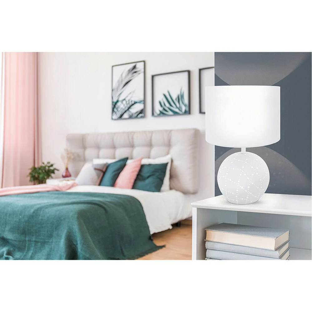 EGLO Montalbano 15 Inch 60.00 Watt White Table Lamp Portable Light 2 EGLO Montalbano 15 Inch 60.00 Watt White Table Lamp Portable Light - Image 2