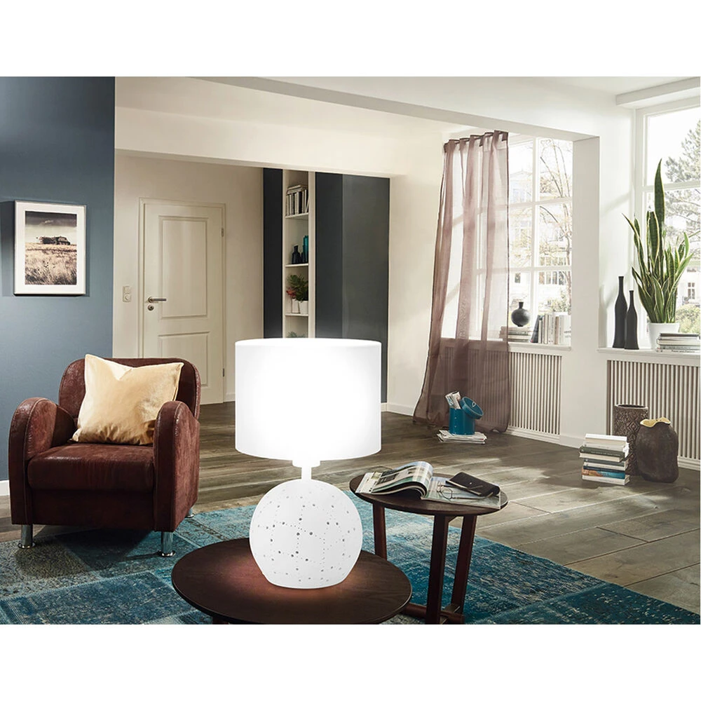 EGLO Montalbano 15 Inch 60.00 Watt White Table Lamp Portable Light 3 EGLO Montalbano 15 Inch 60.00 Watt White Table Lamp Portable Light - Image 3