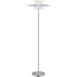 EGLO Brenda 57 Inch Satin Nickel Floor Lamp Portable Light