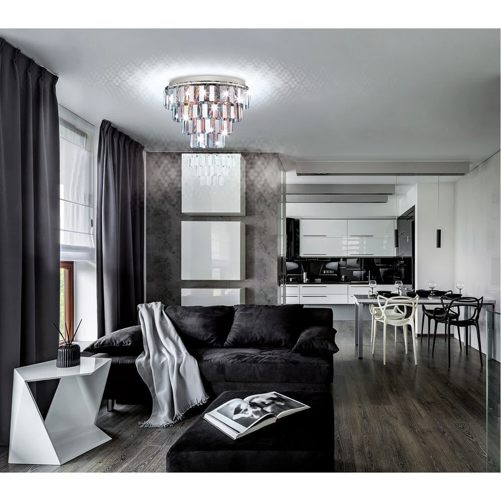 EGLO Erseka 7 Light 20 Inch Chrome Chandelier Ceiling Light 2 EGLO Erseka 7 Light 20 Inch Chrome Chandelier Ceiling Light - Image 2