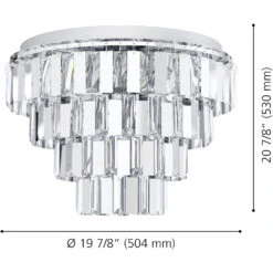 EGLO Erseka 7 Light 20 Inch Chrome Chandelier Ceiling Light 7 EGLO Erseka 7 Light 20 Inch Chrome Chandelier Ceiling Light -EGLO Store 99093a diagram