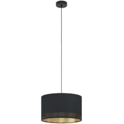 EGLO Esteperra 1 Light 15 Inch Black Pendant Ceiling Light