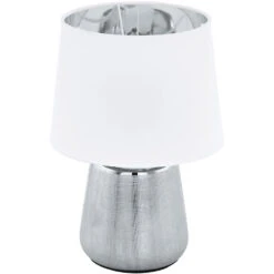 EGLO Manalba 1 12 Inch Silver Table Lamp Portable Light