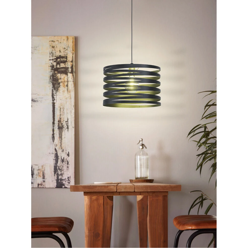 EGLO Cremella 1 Light 15 Inch Black Pendant Ceiling Light 2 EGLO Cremella 1 Light 15 Inch Black Pendant Ceiling Light - Image 2