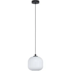 EGLO Mantunalle 1 Light 8 Inch Black Pendant Ceiling Light