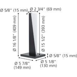 EGLO Isidro 16 Inch 9.00 Watt Structured Black Table Lamp Portable Light -EGLO Store 99564a diagram